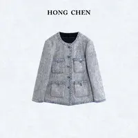 【虹辰·马海毛重工外套】高端定制小香风时尚优雅高级厚外套-HC2076