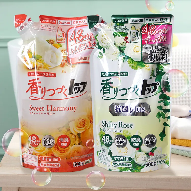 （拍3袋包邮）日本进口白玫瑰花果香持久香氛洗衣液500g