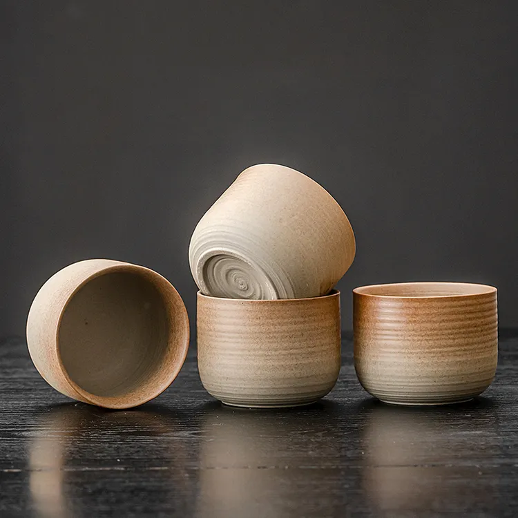 陶瓷围炉煮茶中式茶杯套装柴烧茶杯复古品茗泡茶杯小茶杯配件炭炉