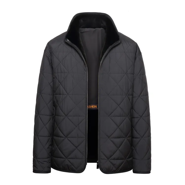 NAFA貂绒一体尼克服男水貂短款皮毛一体翻领外套987510