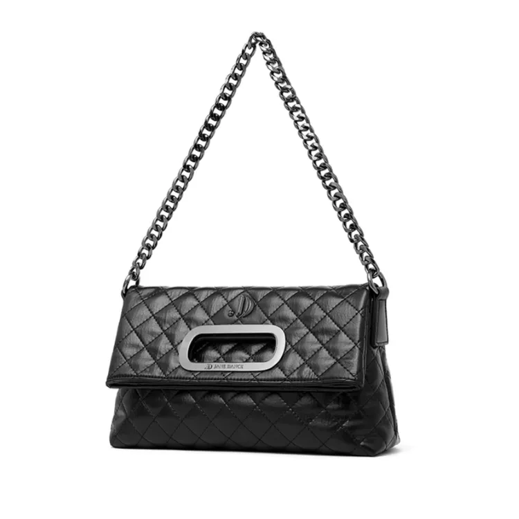 JANEDANCE腋下包2025百搭高级感链条菱格便携折叠斜挎单肩手提包