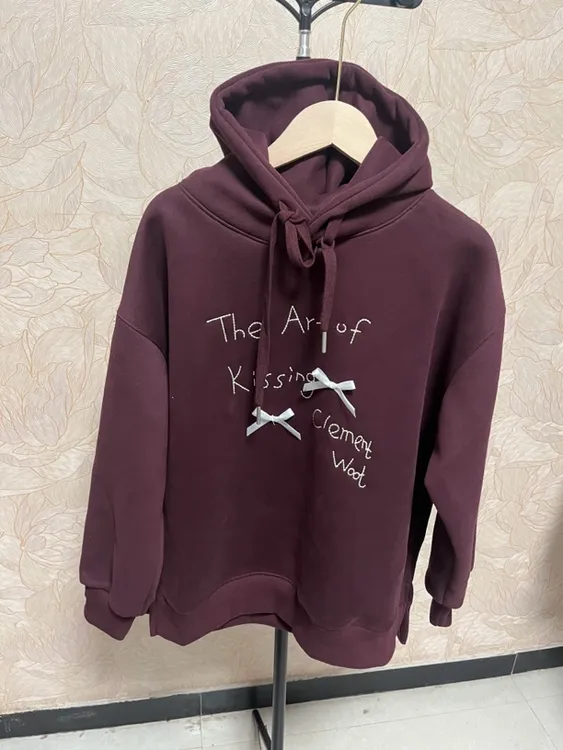 2024年新款女士加绒卫衣连帽