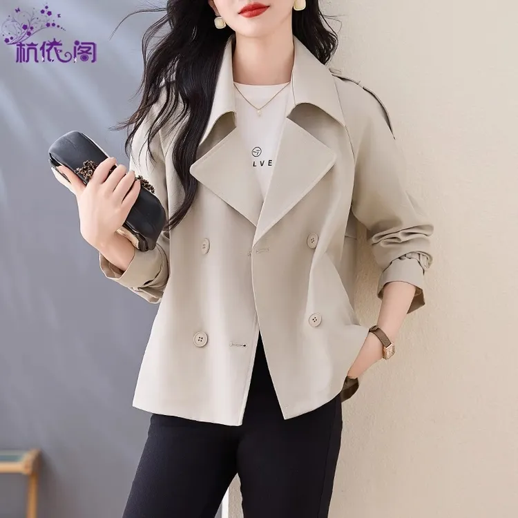 短款风衣女2025新款春秋季高级感小个子气质休闲法式宽松百搭外套