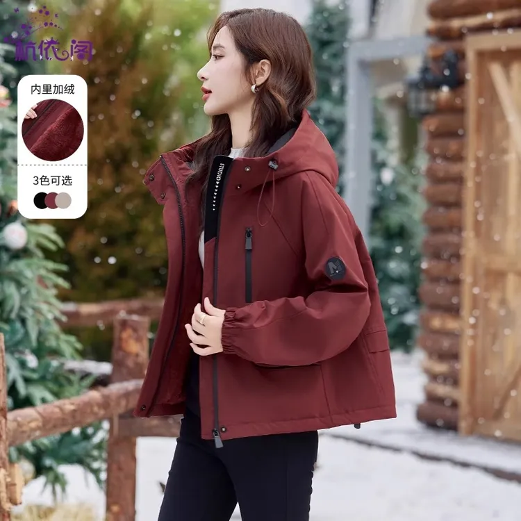 加绒加厚派克棉服女短款2025新款冬季保暖小个子棉袄夹克棉衣外套