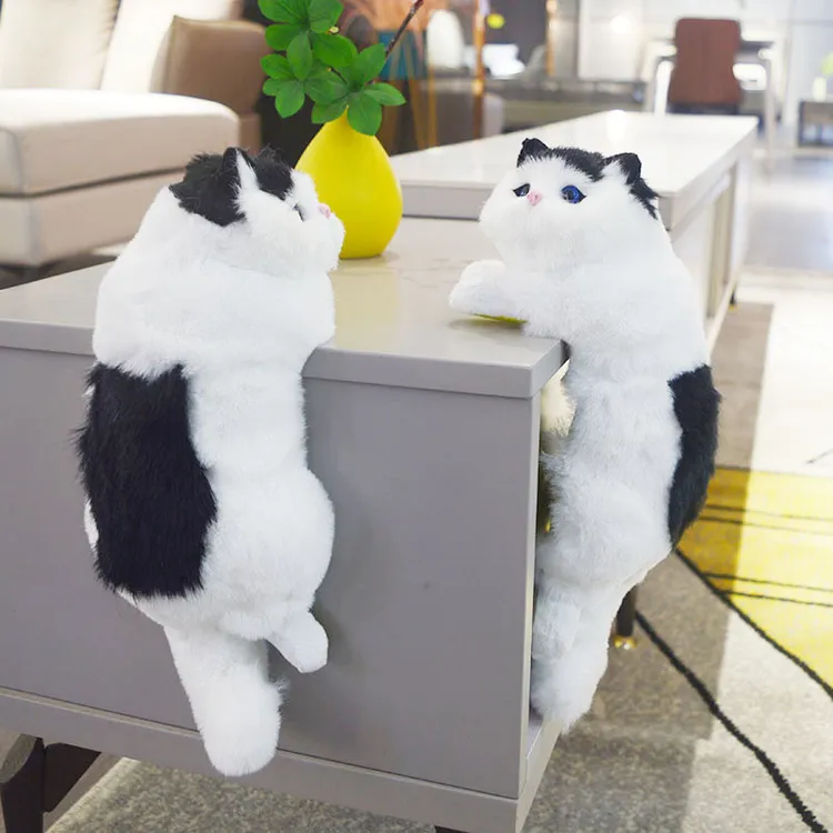 仿真猫咪电视挂饰家居饰品开业装饰品桌面摆件毛绒玩具创意礼物