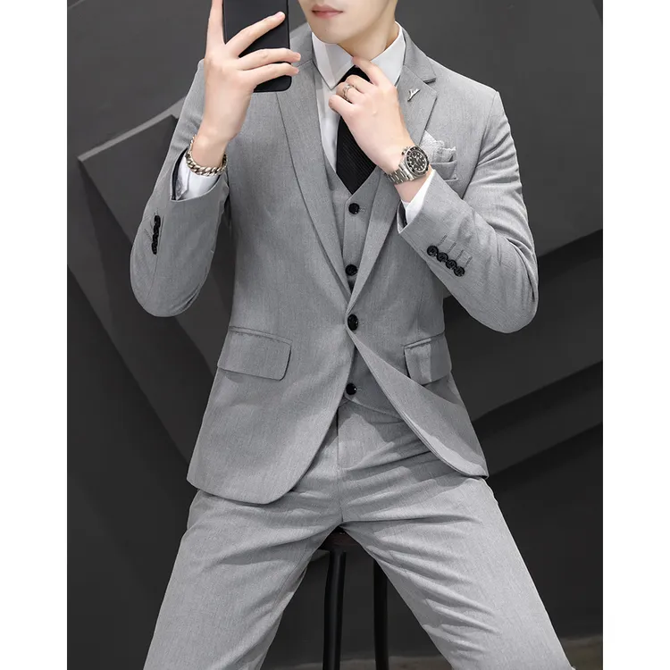 西服套装男韩版修身商务职业正装商务休闲新郎结婚礼服西装外套