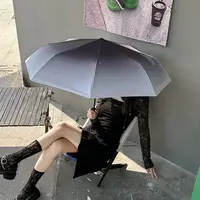 三折雨伞渐变卡通可爱自动黑胶防晒晴雨俩用学生便携遮阳太阳伞