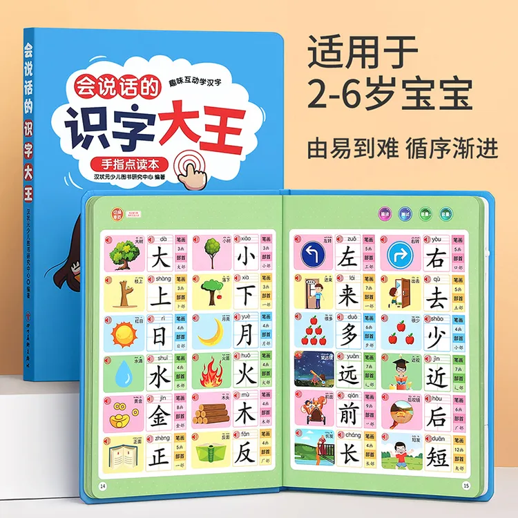 儿童识字大王点读机早教发声书幼儿园小孩有声认字卡片3000 YZ