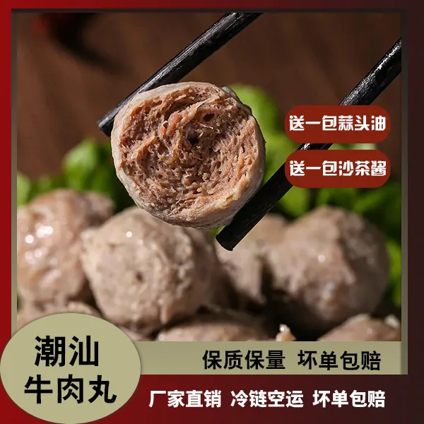 潮汕牛肉丸牛筋丸鲜嫩美味食材火锅特产丸子200g/包【2包】尝鲜