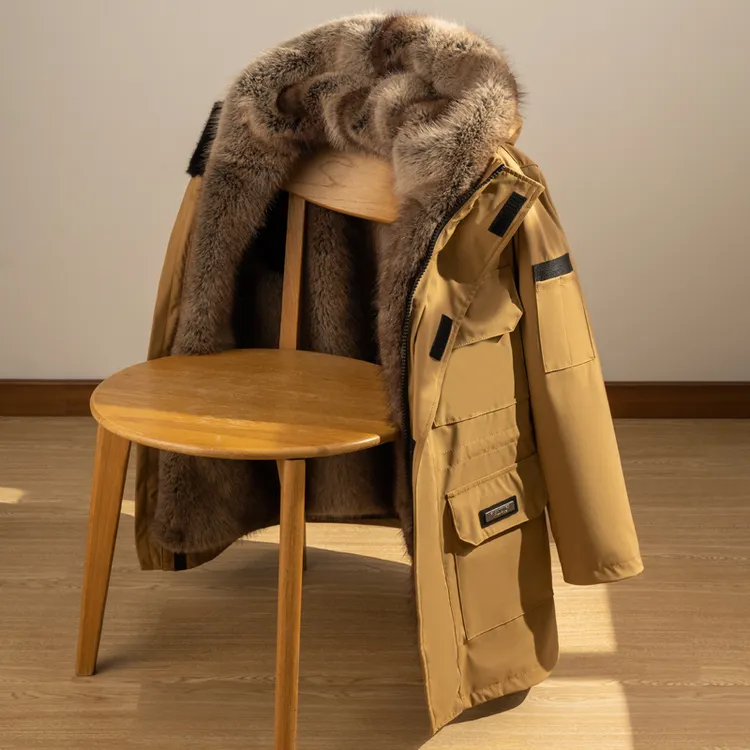 海宁派克服男款爆款2025新款内胆可拆卸皮毛一体加绒加厚大衣外套