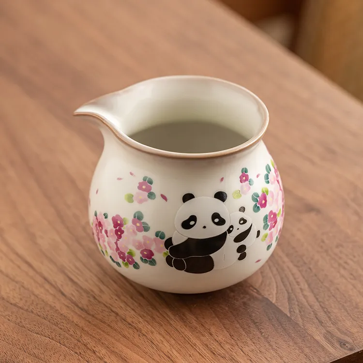 熊猫茶海猪油冻公道杯单个中式茶具配件公杯匀杯汝窑分茶器可开片