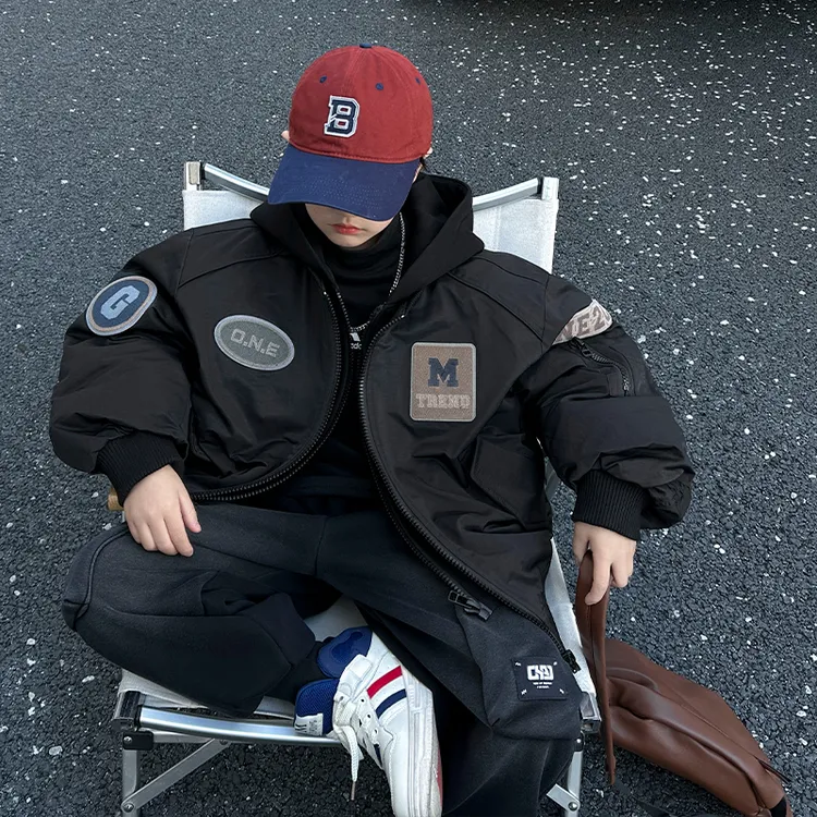 新国标90白鸭绒假两件男童羽绒服冬季加厚2024儿童冬装外套YRW146