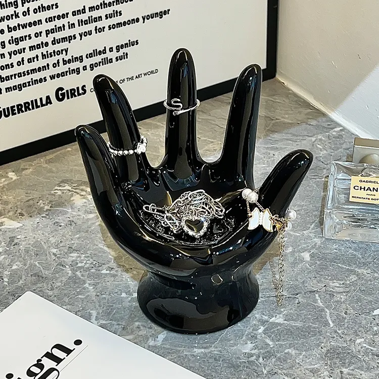 戒指收纳整理项链手掌置物高档陶瓷梳妆台家用简约轻奢高颜值高档