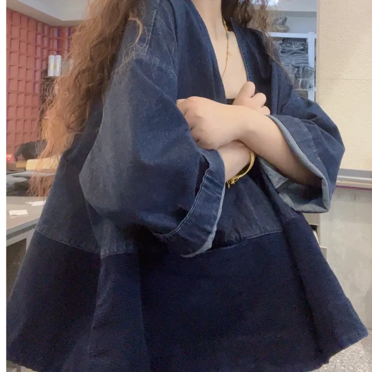 museguhui/木色古汇46031#休闲百搭宽松时尚复古纯色上衣女外套