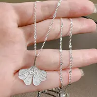 吊坠足银 蝴蝶结银杏叶 送星空链 【高品质】