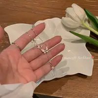 坠链均足银 双蝴蝶套链