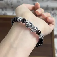 足银999貔貅玛瑙收款手串8n  送爸爸送妈妈送男友