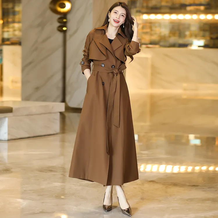 气质长款风衣送马甲女装春秋新款时尚收腰显瘦女装外套高级感轻奢