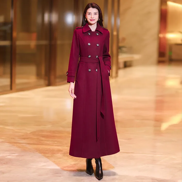 毛呢外套长款女装加厚冬季呢子大衣保暖过膝气质收腰显瘦高级感