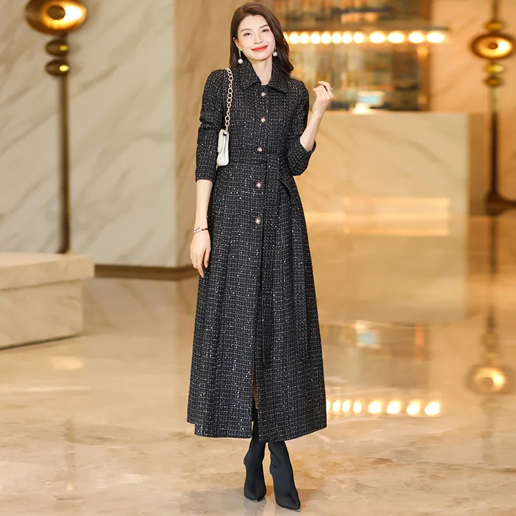 轻奢呢子大衣女装秋冬新款气质修身显瘦毛呢外套女装修身显瘦