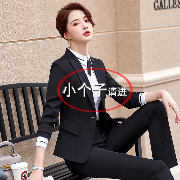 大码西装套装女工作服150小个子职业春秋时尚大学生面试西服工装