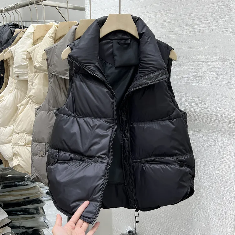 2025春秋季立领棉马甲短款韩版百搭时尚棉坎肩保暖马夹背心外套