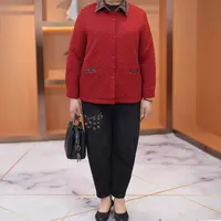 彭姐妈妈装短款外套女2025春秋季新款中老年洋气开衫大码宽松上衣