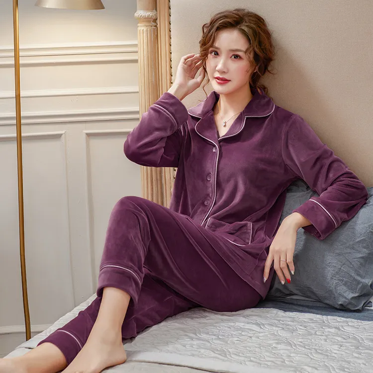 高档珊瑚绒睡衣女春秋季加厚保暖海岛绒2025新款秋冬款薄绒家居服