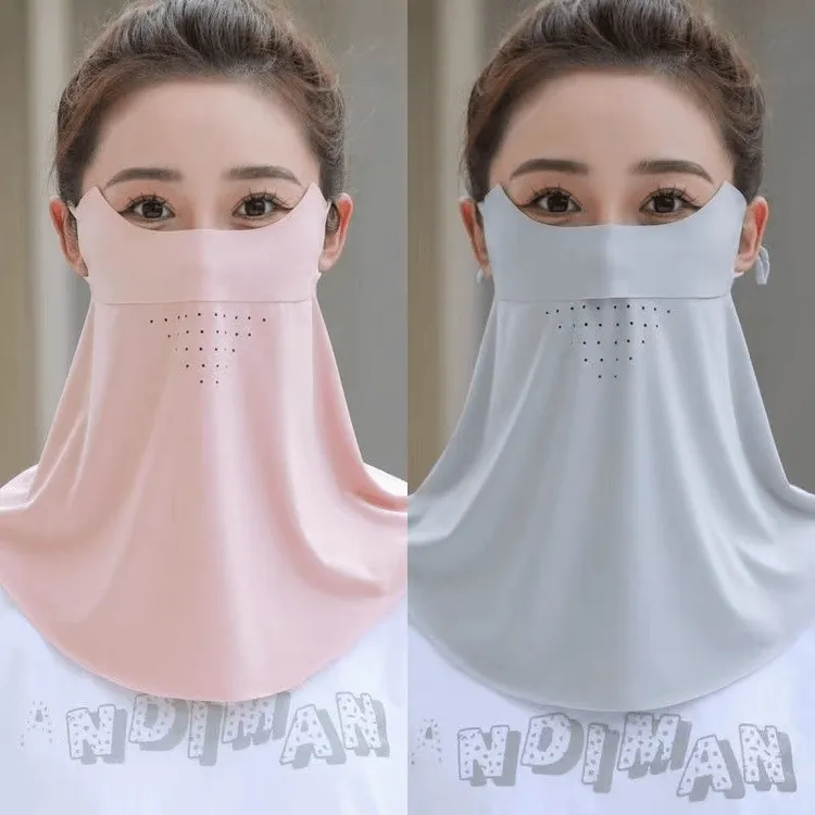 防紫外线冰薄透气面罩开车护颈遮阳遮阳防晒口罩骑行长款加大全脸