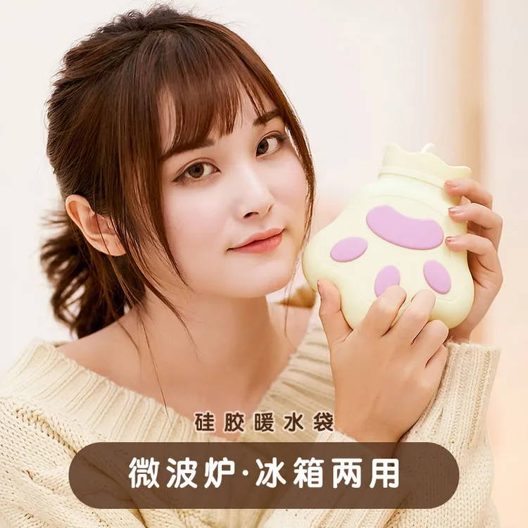 猫爪硅胶热水袋注水热敷暖肚随身婴儿暖宝宝可爱暖手宝女生安全