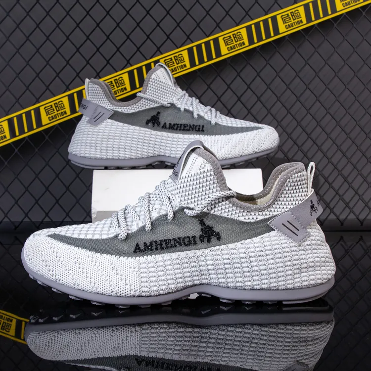 飞织椰子鞋男士透气夏季跑步休闲潮流软底网面百搭时尚舒适运动鞋