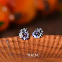 925银珐琅耳饰 【菩银坊】凤凰耳钉 古风