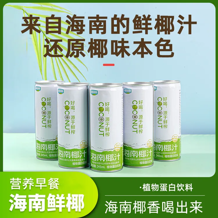 椰嗨喃 鲜榨椰汁海南椰子汁245ML*3/24瓶椰奶味非椰青好喝天然