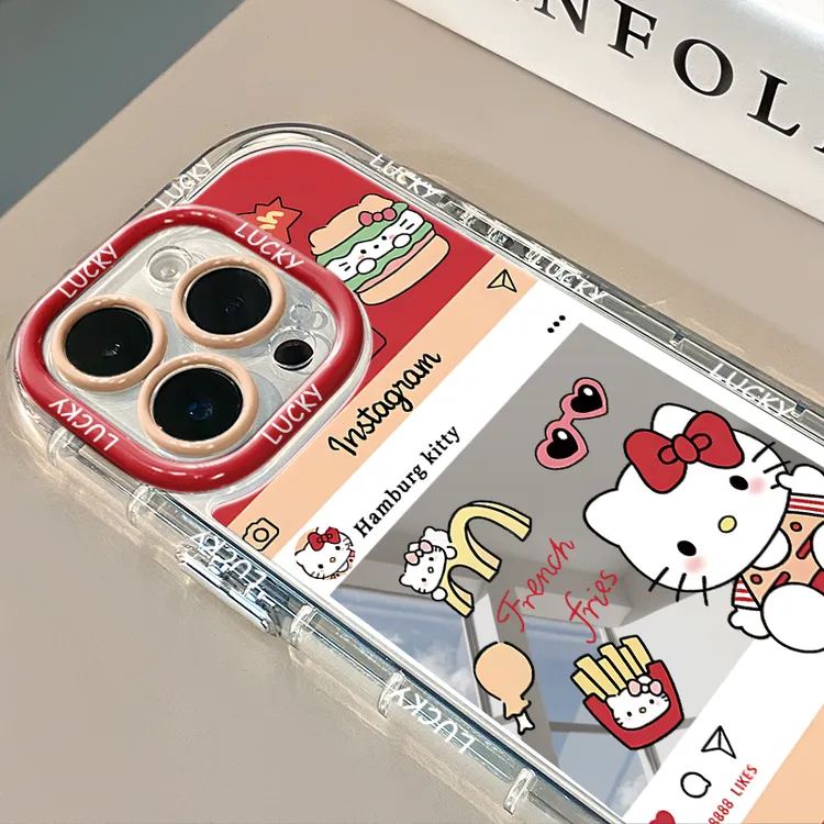 麦当劳凯蒂适用苹果16华为荣耀vivo/iqoo/oppo小米红米镜面手机壳