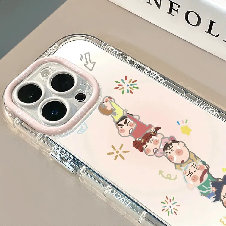 堆叠蜡笔小新适用苹果16华为荣耀vivo/iqoo/oppo小米镜面手机壳