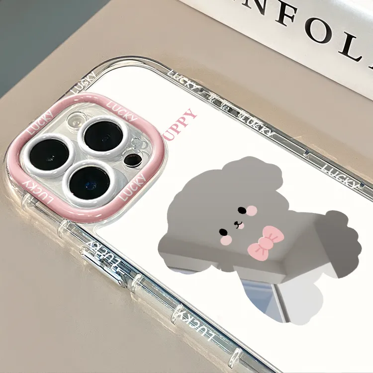 吐舌小狗适用苹果16华为荣耀vivo/iqoo/oppo小米红米镜面手机壳