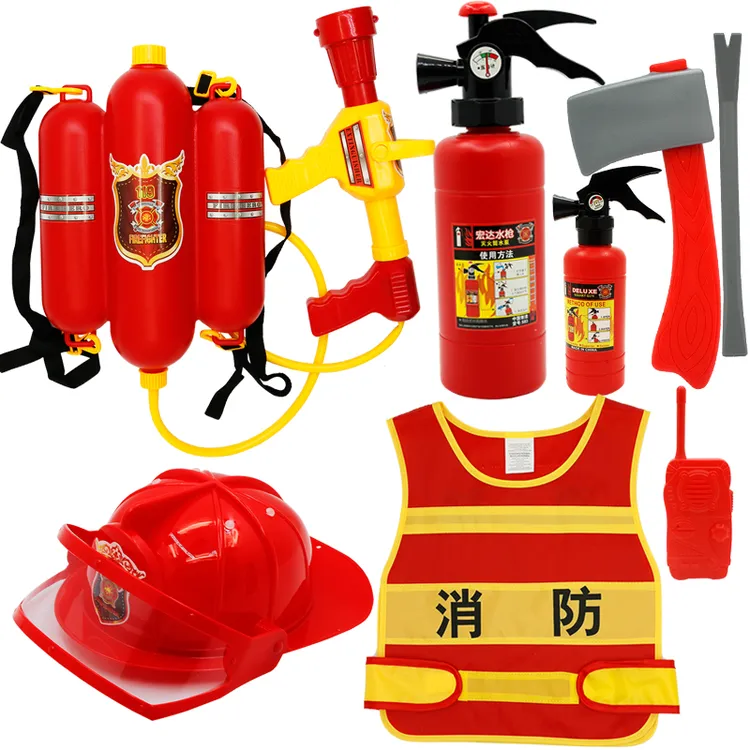 儿童消防员玩具套装备角色扮演衣服背心喷水背包水枪马甲帽子男孩