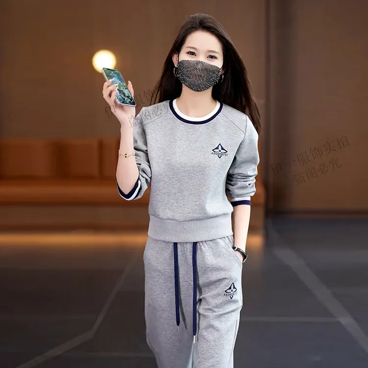 女士卫衣卫裤两件套2025春秋新款显瘦韩版减龄春季洋气爆款阔腿裤