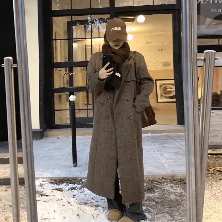 呢子大衣女秋冬季高级感毛呢外套2025新款小个子加厚赫本风超好看