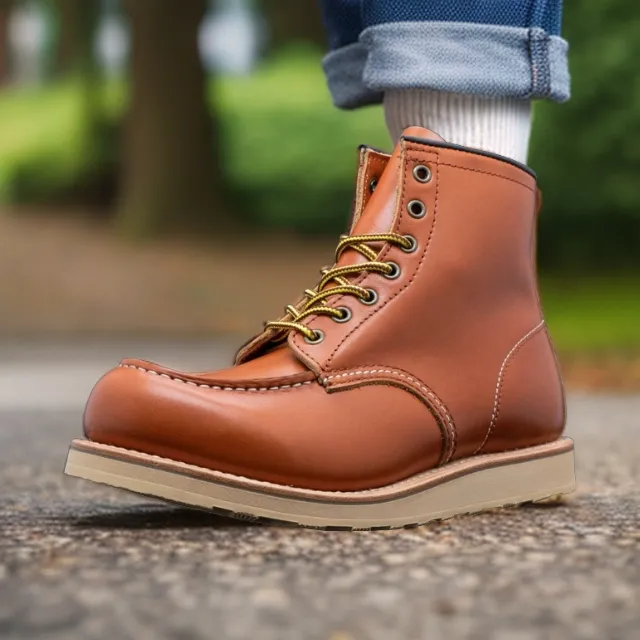 固特异手工875工装靴 真皮美式复古马丁靴机车靴短靴户外休闲男靴