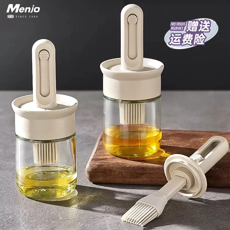 英国明爵清洗家用硅胶油刷厨房食品级烧烤烘焙一体油刷瓶可伸缩