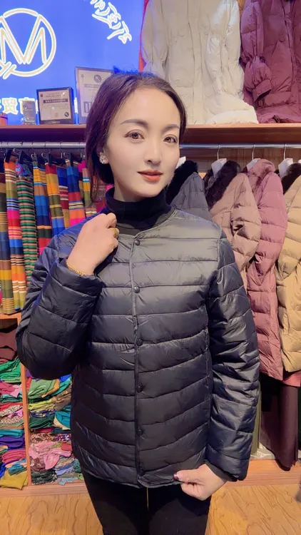 女士棉衣圆领短款
