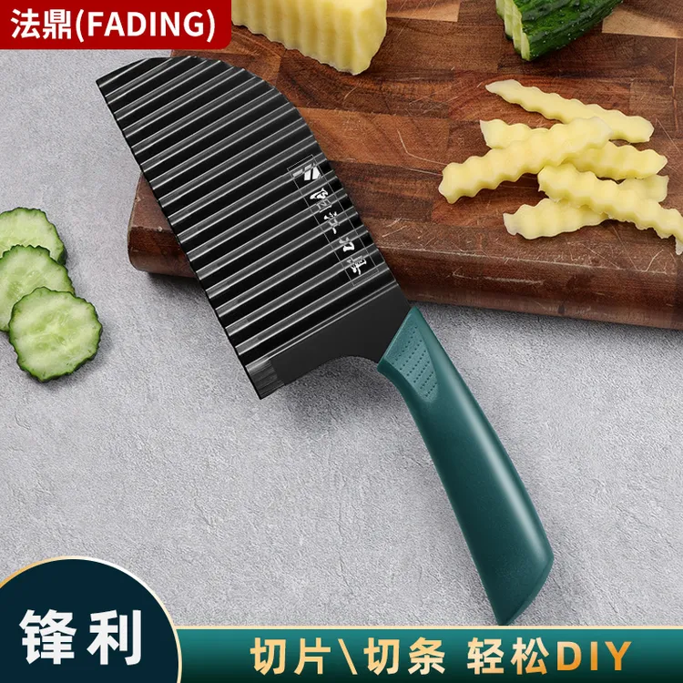 切花切丝商用狼牙土豆波浪刀锋利家用花式菜刀切菜神器不锈钢菜刀