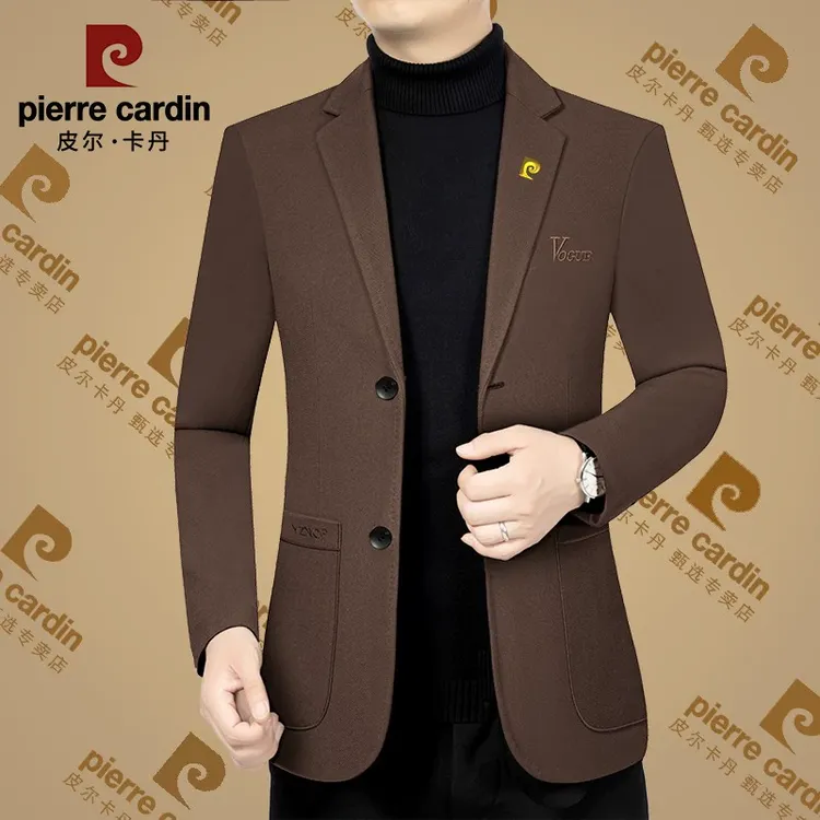 皮尔卡丹新款商务休闲春季高档西服男士韩版西装领外套时尚潮流男