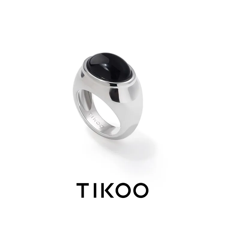 TIKOO 925银戒指 素圈纯银戒指女装饰时尚复古高级感轻奢指戒男