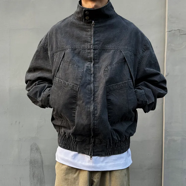 【UNAPS】秋季025铠甲猎装复古双拉链cleanfit立领夹克男女短款外套