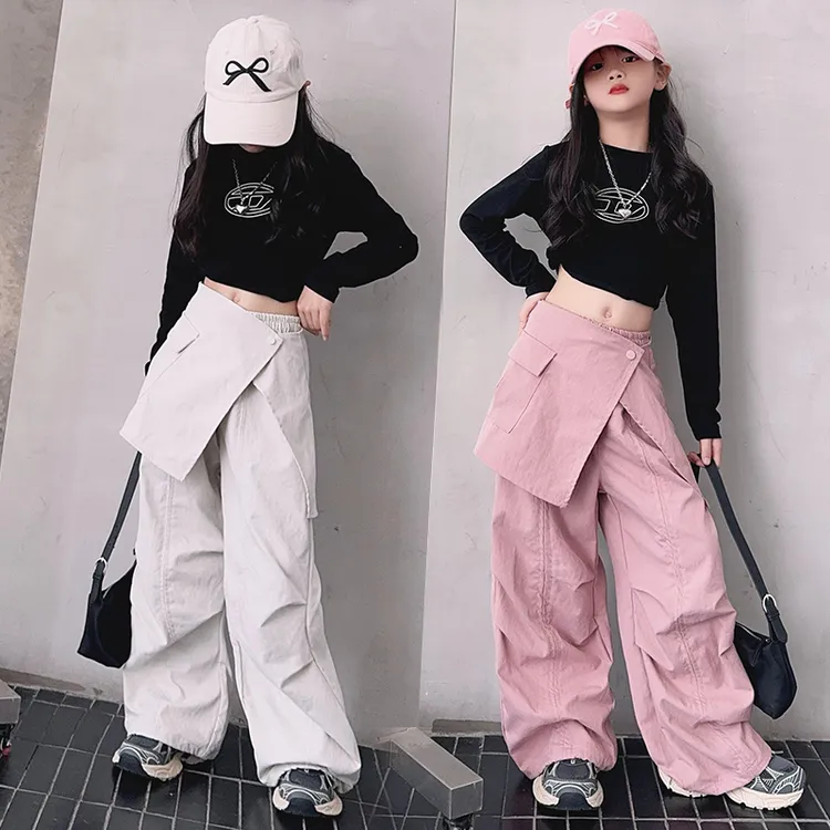 女童爵士舞服装甜酷炸街潮服hiphop儿童街舞套装时髦露脐走秀演出