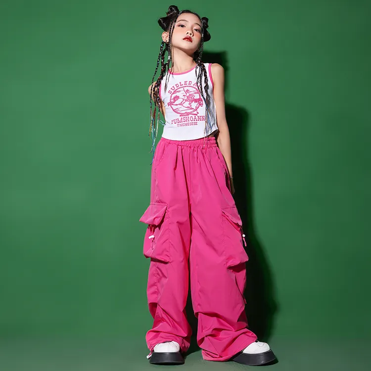 少儿hiphop舞蹈演出服洋气女童爵士舞服装嘻哈女孩走秀街舞潮服夏