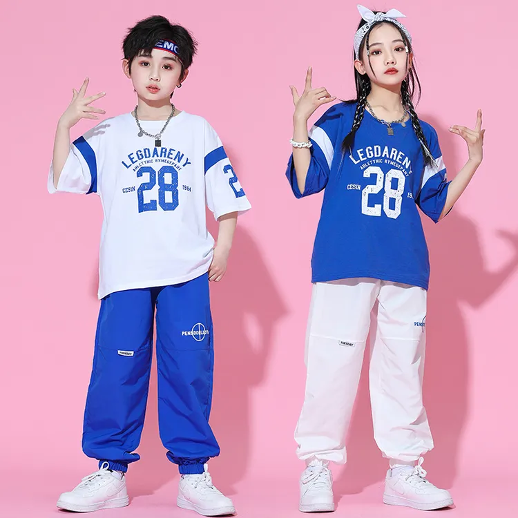 儿童啦啦队演出服幼儿园班服套装夏季小学生运动会嘻哈街舞表演服