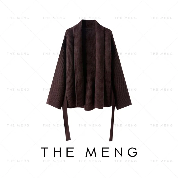 THE MENG【热可可】高克重羊绒绵羊毛轻奢设计师款开衫#M241E078